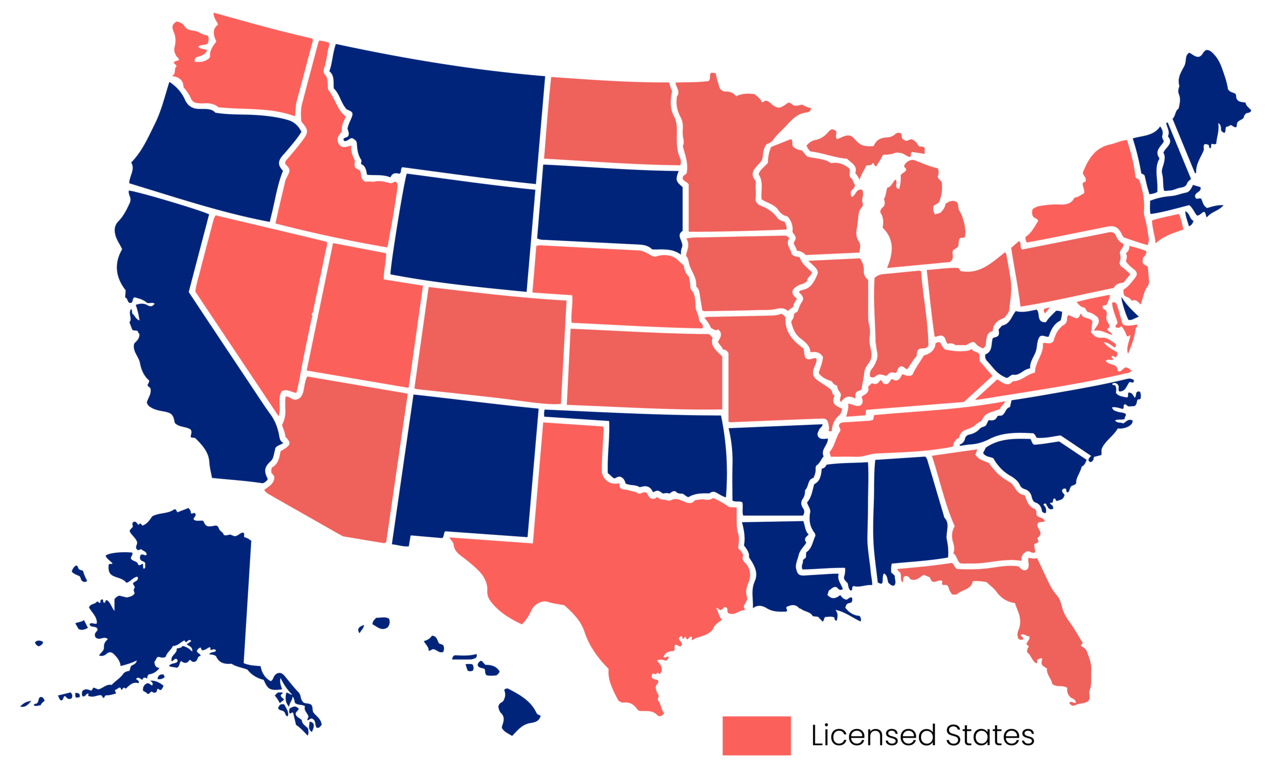 Map of the United States and MMP's service areas