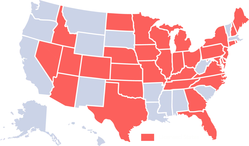 Map of the United States and MMP's service areas Map of the United States and MMP's service areas