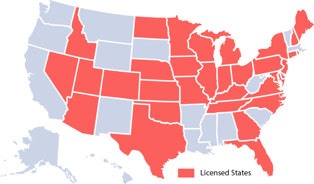 Map of the United States and MMP's service areas Map of the United States and MMP's service areas