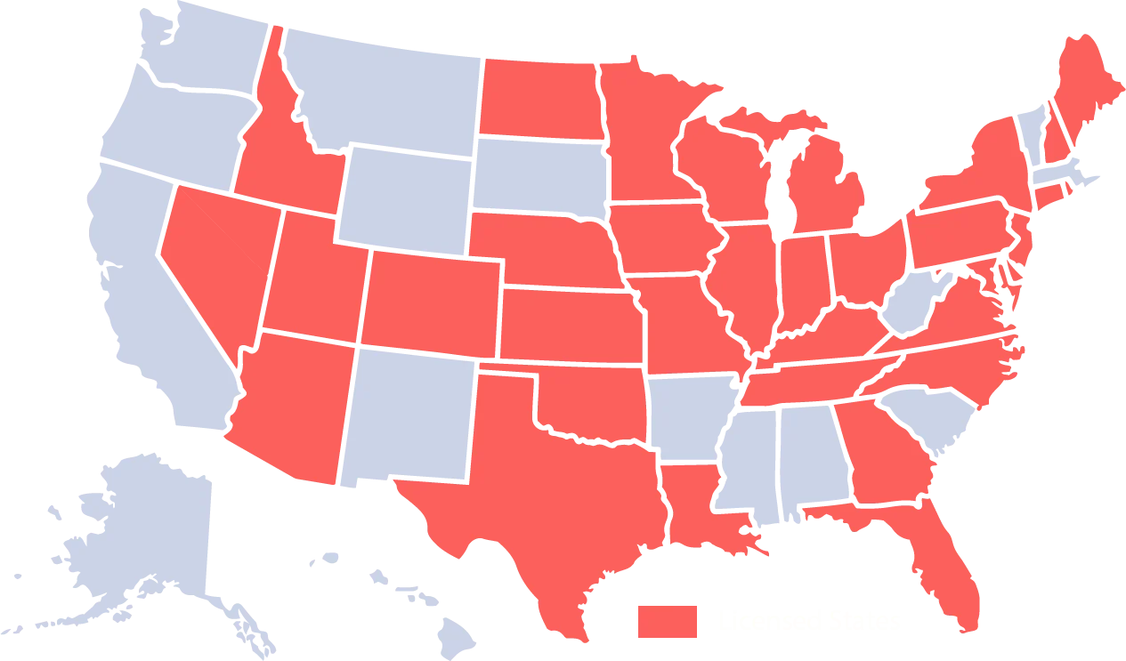 Map of the United States and MMP's service areas